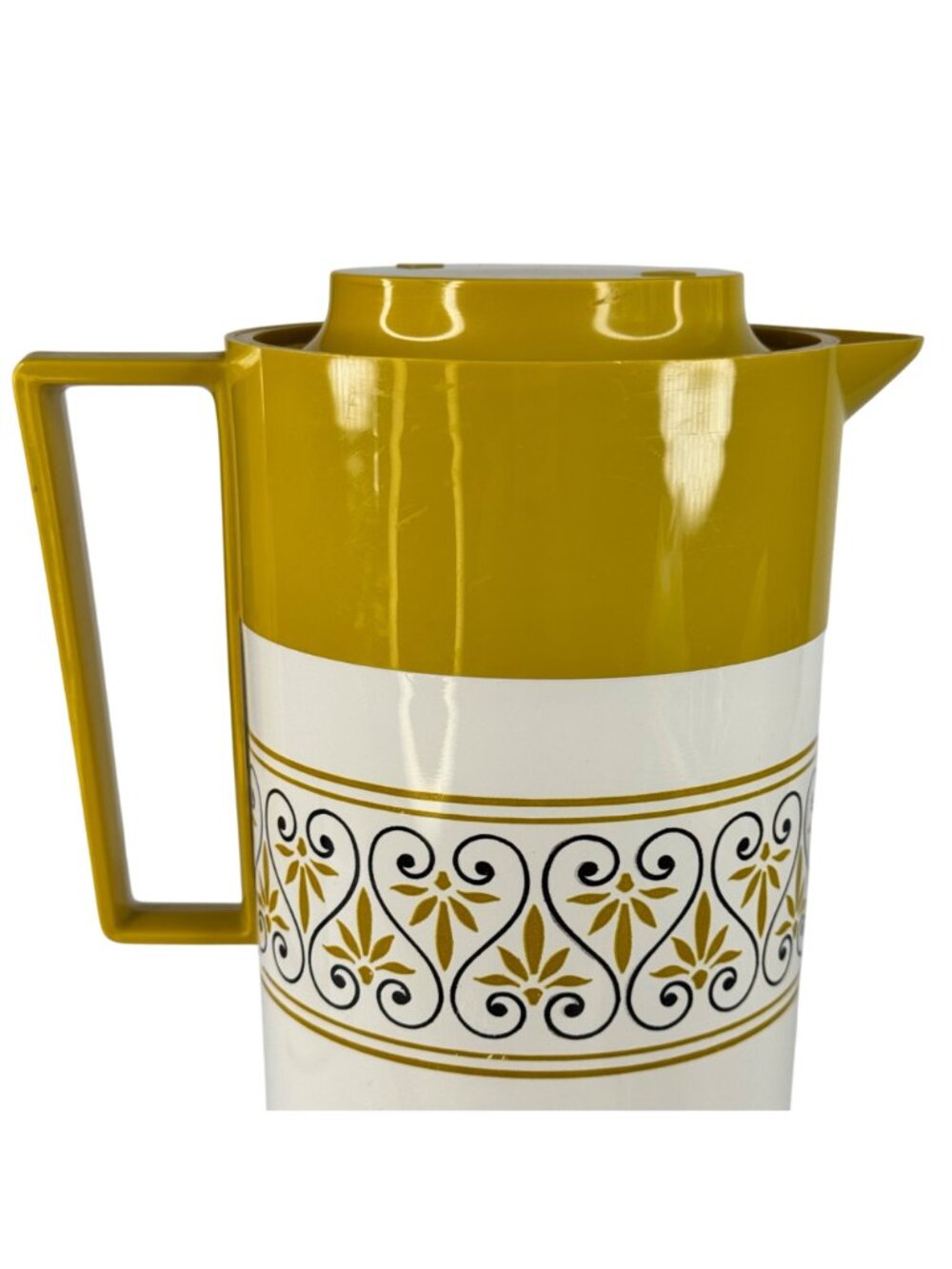 Aladdin Beverage Butler Vacuum Insulated Pitcher Thermos 1-Qt Yellow MCM 70s - Picture 12 of 16